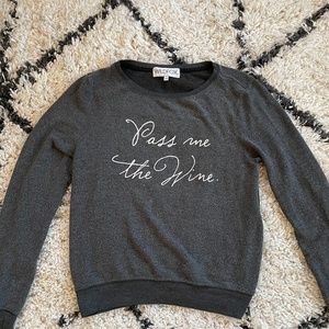 Wildfox XS Sweater "Pass me the Wine"